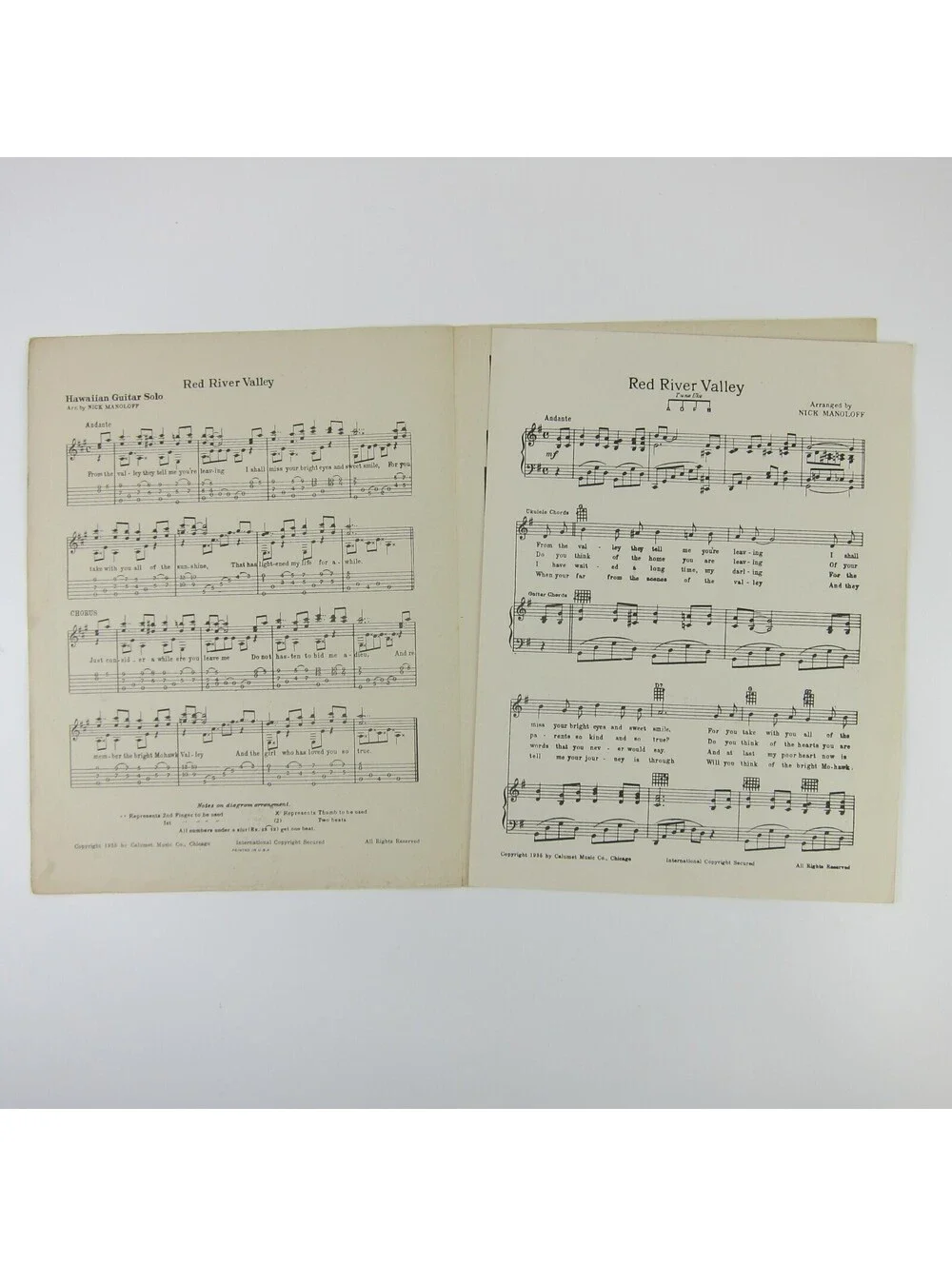 Sheet Music Red River Valley Western Film Lou Brees Guitar Ukelele Vintage 1935